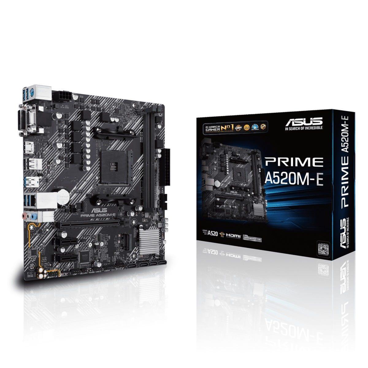 Placa Mãe Asus DDR4 AMD AM4 mATX PRIME A520-E - Mega Market
