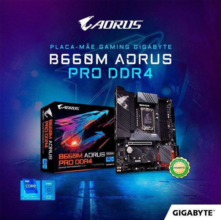 Placa Mãe Gigabyte 12ger Intel DDR4 B660M AORUS PRO - Mega Market