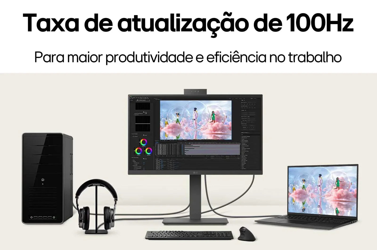 Monitor LG 23,8" FHD IPS 100Hz 5ms Pivot - 24BA850-B