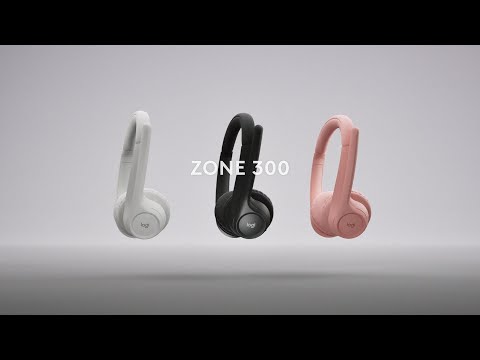 Headset Logitech Zone 300 Rosa sem Fio - 981-001411
