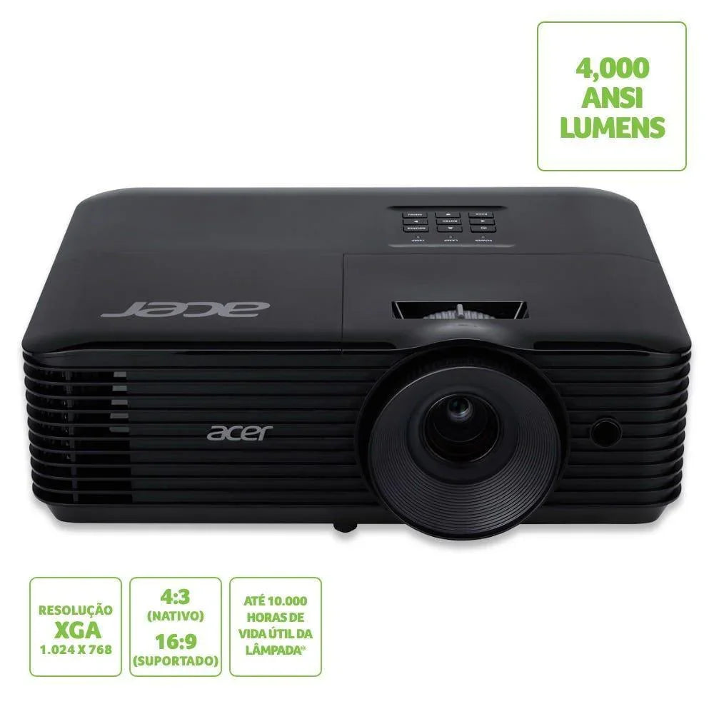 Projetor Acer X1226AH 4.000 Lumens XGA HDMI 3D MR.JR811.014 - Mega Market