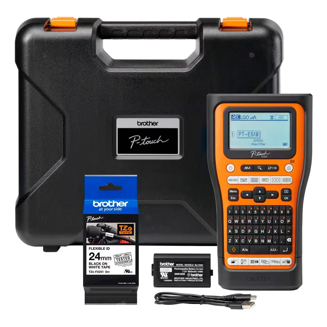 Rotulador Eletrônico Brother Port P-Touch Laranja P PTE510VP