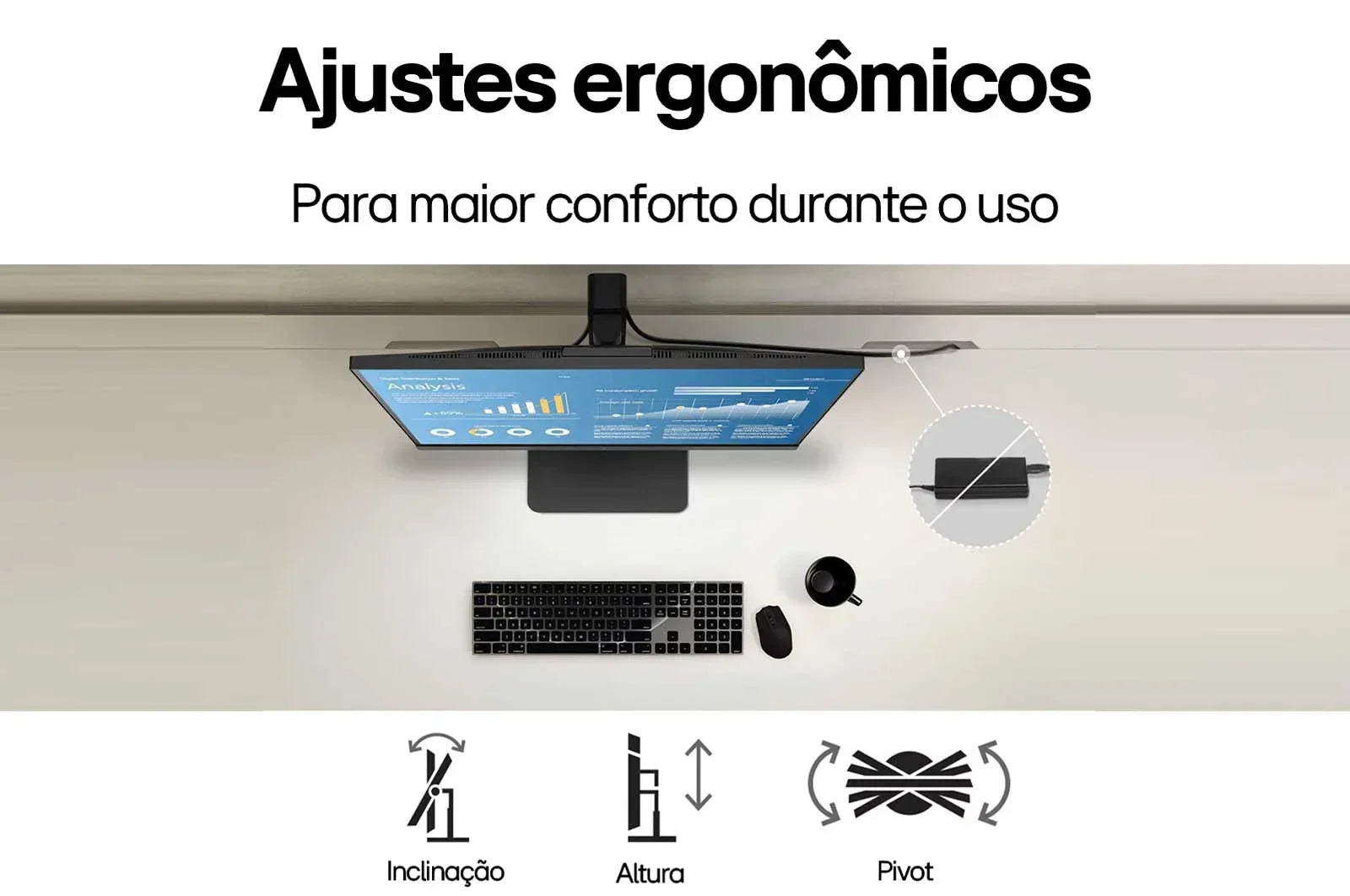 Monitor LG 23,8" FHD IPS 100Hz 5ms Pivot - 24BA850-B