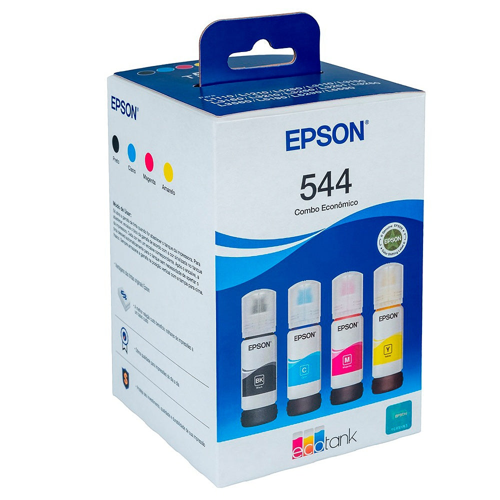 Refil de Tinta Epson Kit 4 Cores - SKU T544522-4P