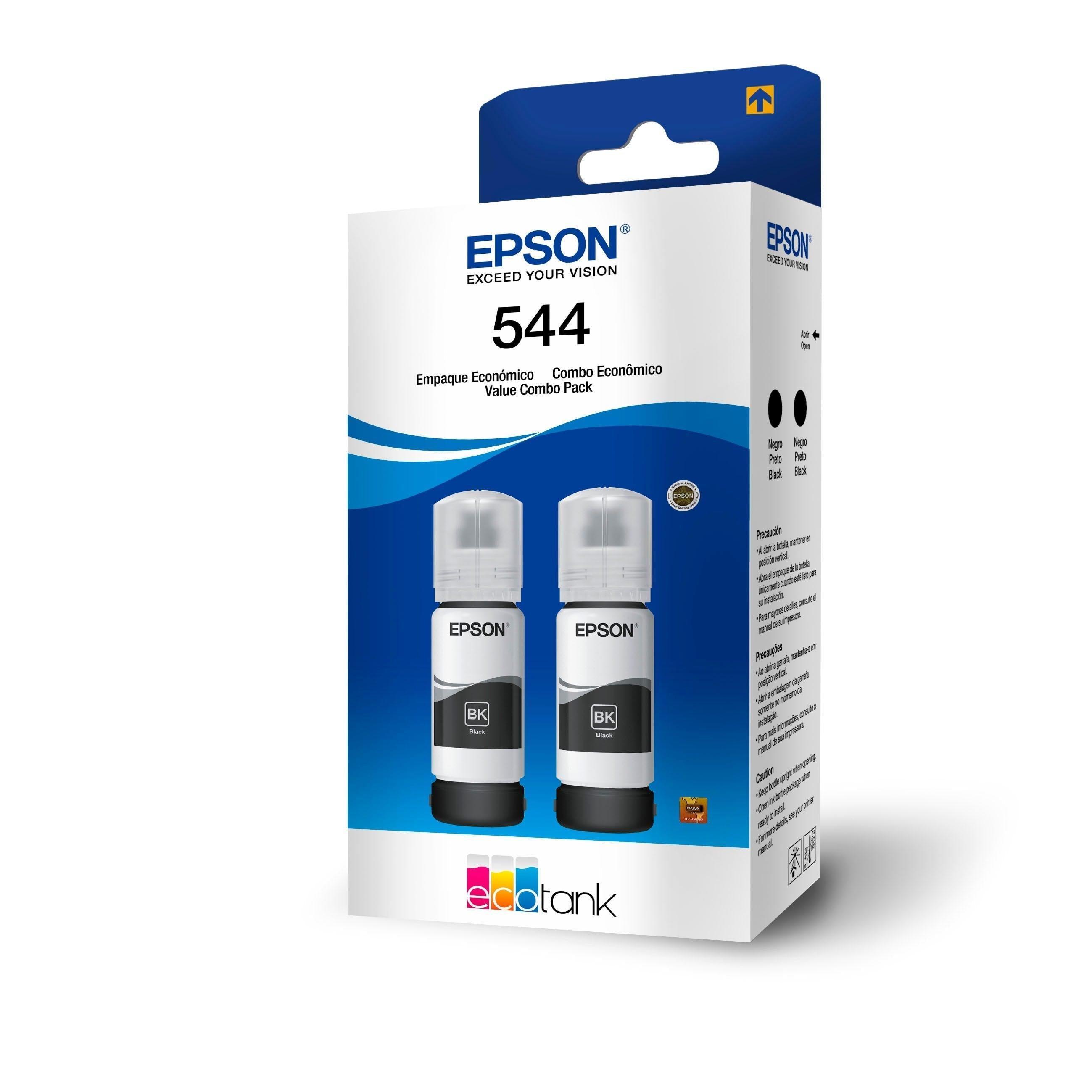 Refil de Tinta Epson T544 2 Garrafas Pretas - T544120-2P - Mega Market