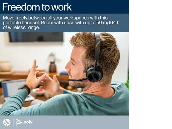 Headset HP Poly 4320-MS Teams Stereo + Suporte de carregamento - 77Z32AA