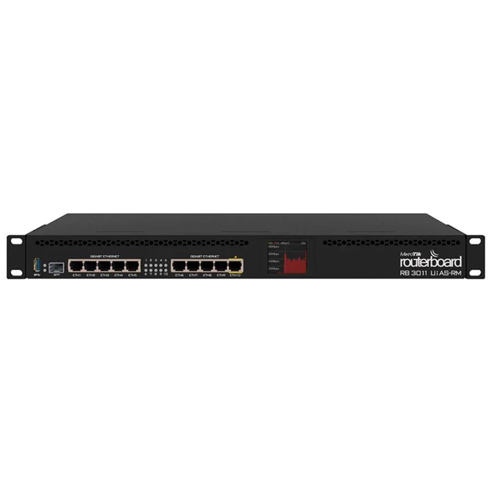 Roteador Mikrotik Gigabit 10P +1 SFP - RB3011UiAS-RM - Mega Market