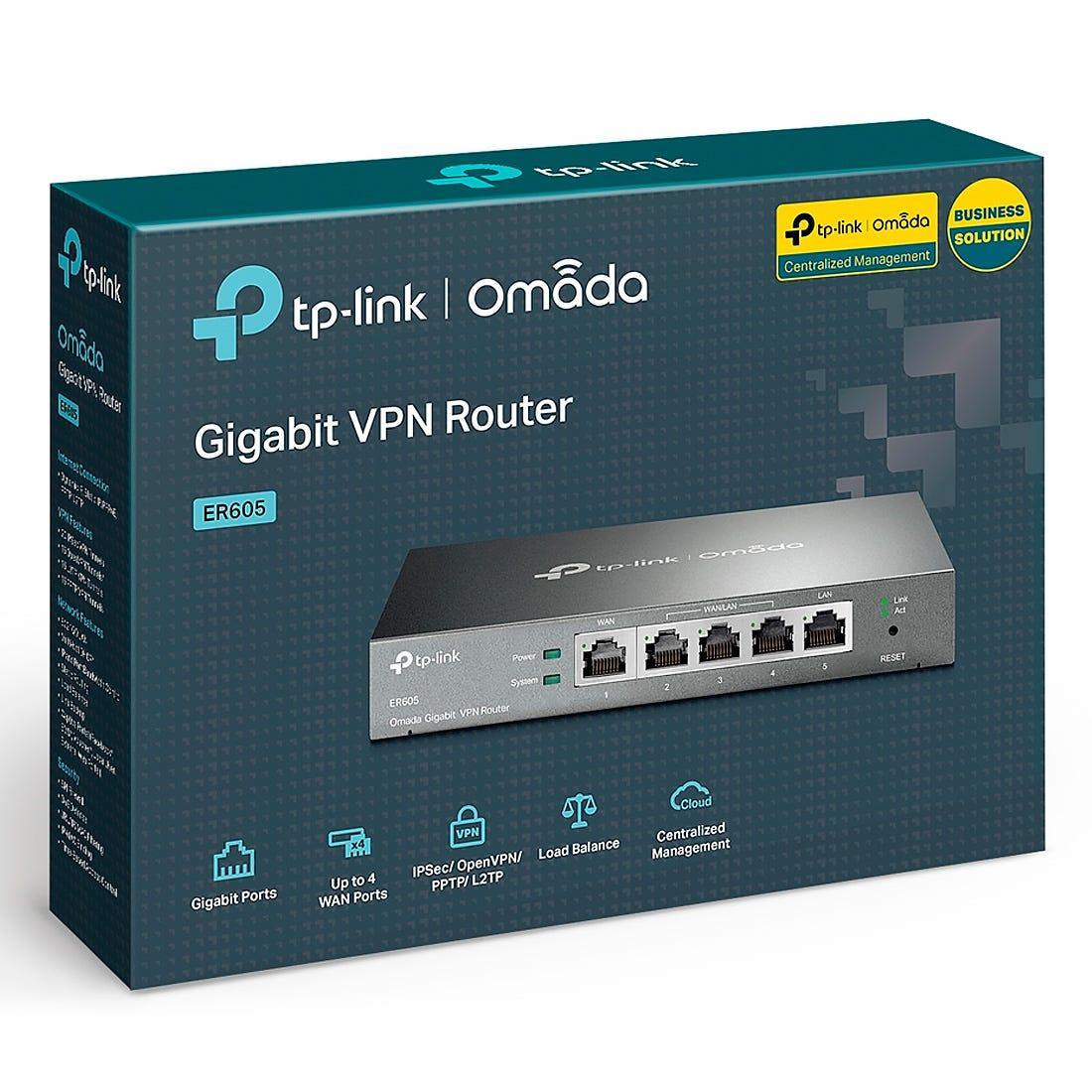 Roteador TP-LINK Omada Multi-Wan VPN Gigabit ER605 - ER605 - Mega Market