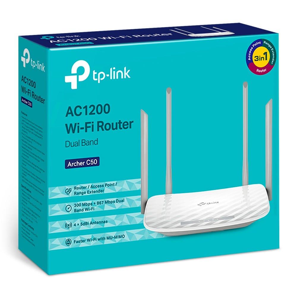 Roteador TP-LINK Wireless Dual Band AC1200 Archer C50-W - Mega Market