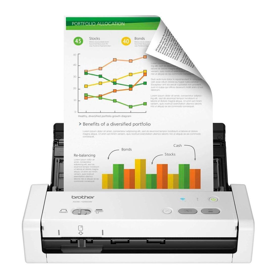 Scanner Brother A4 Duplex Wireless 25ppm ADS1250W - Mega Market
