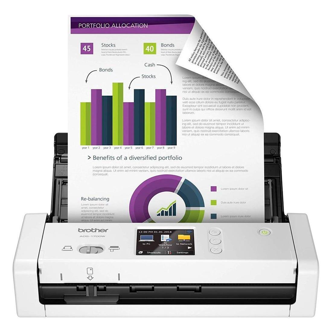 Scanner Brother A4 Duplex Wireless 25ppm ADS1700W - Mega Market