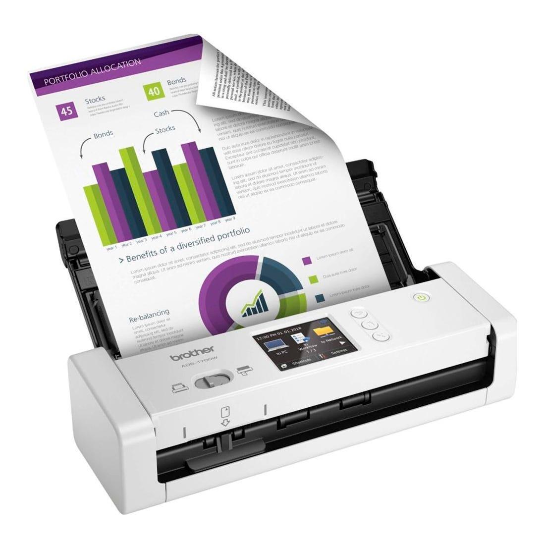 Scanner Brother A4 Duplex Wireless 25ppm ADS1700W - Mega Market