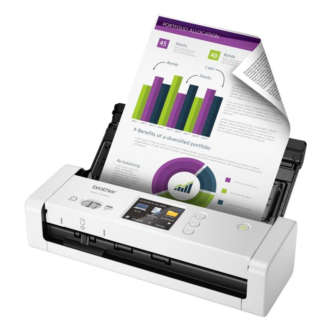 Scanner Brother A4 Duplex Wireless 25ppm ADS1700W - Mega Market