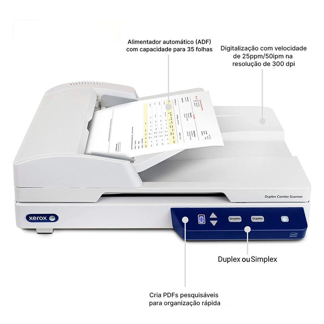 Scanner Xerox A4 Flatbed 25ppm XDCSMONO - Mega Market