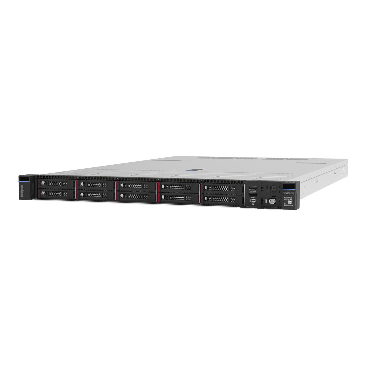 Lenovo ThinkSystem SR630 V4 - SKU 7DG9A033BR - imagem representativa do chassi da familia 4/8/10 baias; nao indica discos incluidos