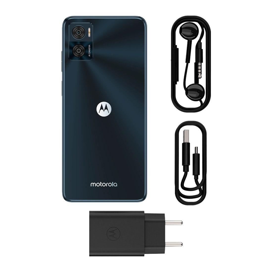 Smartphone Motorola E22 4G 128GB Preto com Alça e Capa - PAVU0006BR - Mega Market