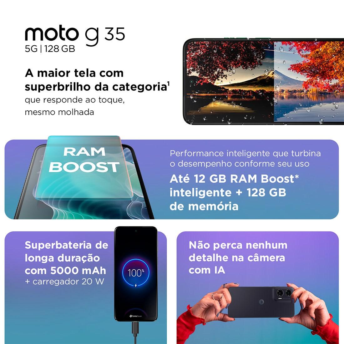 Smartphone Motorola G35 XT2433-1 For Business Grafite 5G 128GB - PB3F0009BR - Mega Market