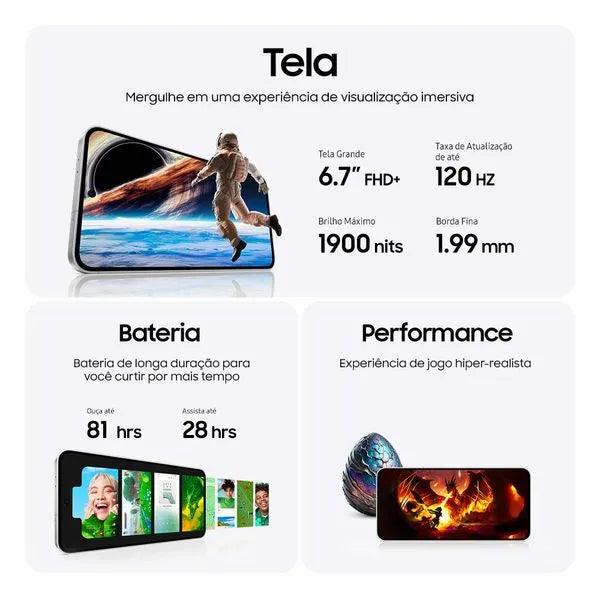 Smartphone Samsung S24 FE Enterprise Edition 5G 8GB 256GB SSD Grafite - SM-S721BZKSLEB - Mega Market