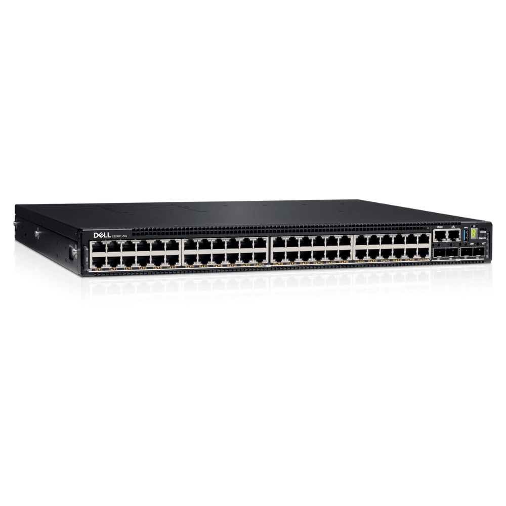 Switch Dell E3248P-ON 48x1G RJ-45 30W PoE 4x10G SFP+ 2x100G QSFP28 1xAC PSU Enterprise SONiC Lite - 210-BMYC-VJD9 - Mega Market