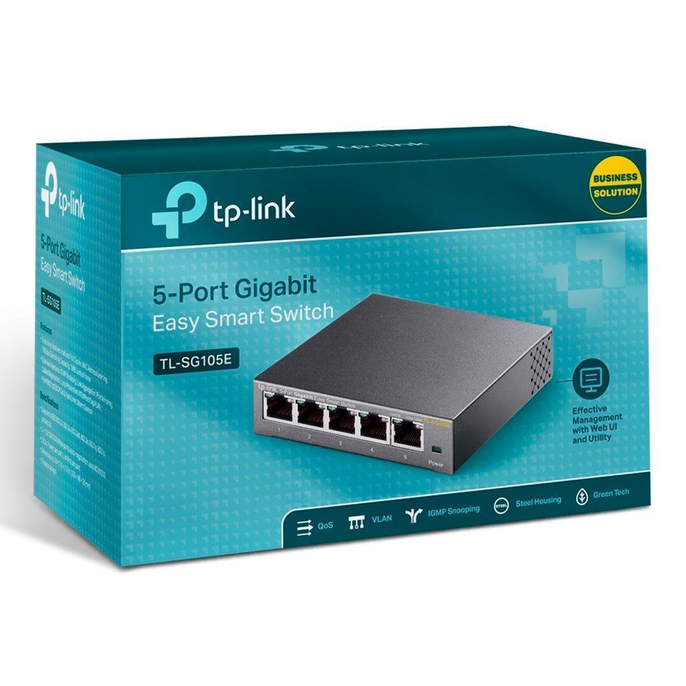 Switch TP-LINK EasySmart 5 Portas 10/100/1000Mbps TL-SG105E - Mega Market