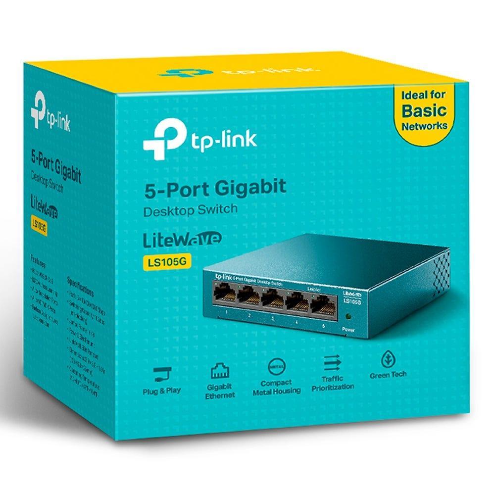 Switch TP-LINK Gigabit de mesa 5 portas LS105G - LS105G - Mega Market