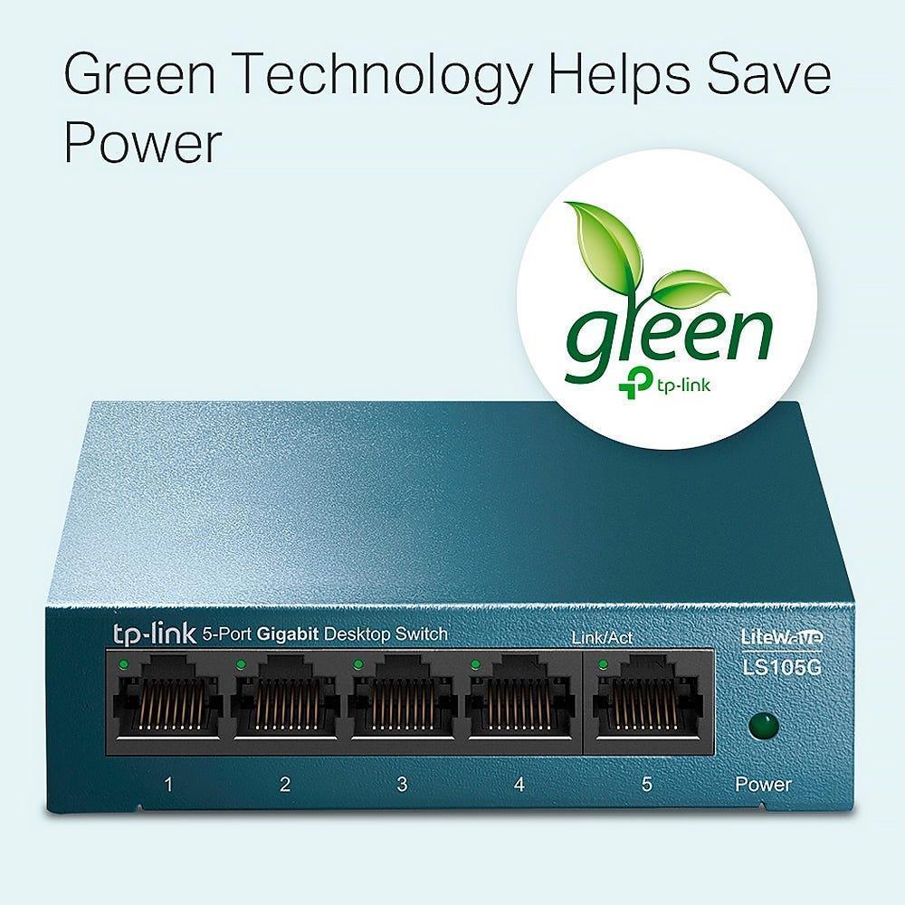 Switch TP-Link Gigabit de Mesa com 5 portas - LS105G - Mega Market