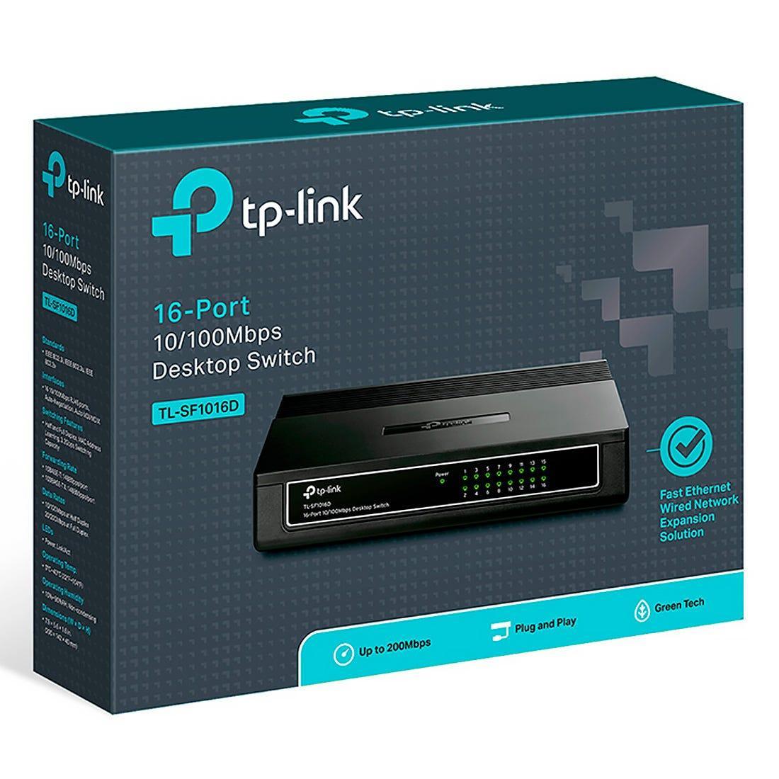 Switch TP-LINK Mesa 16 Portas 10/100Mbps TL-SF1016D - Mega Market