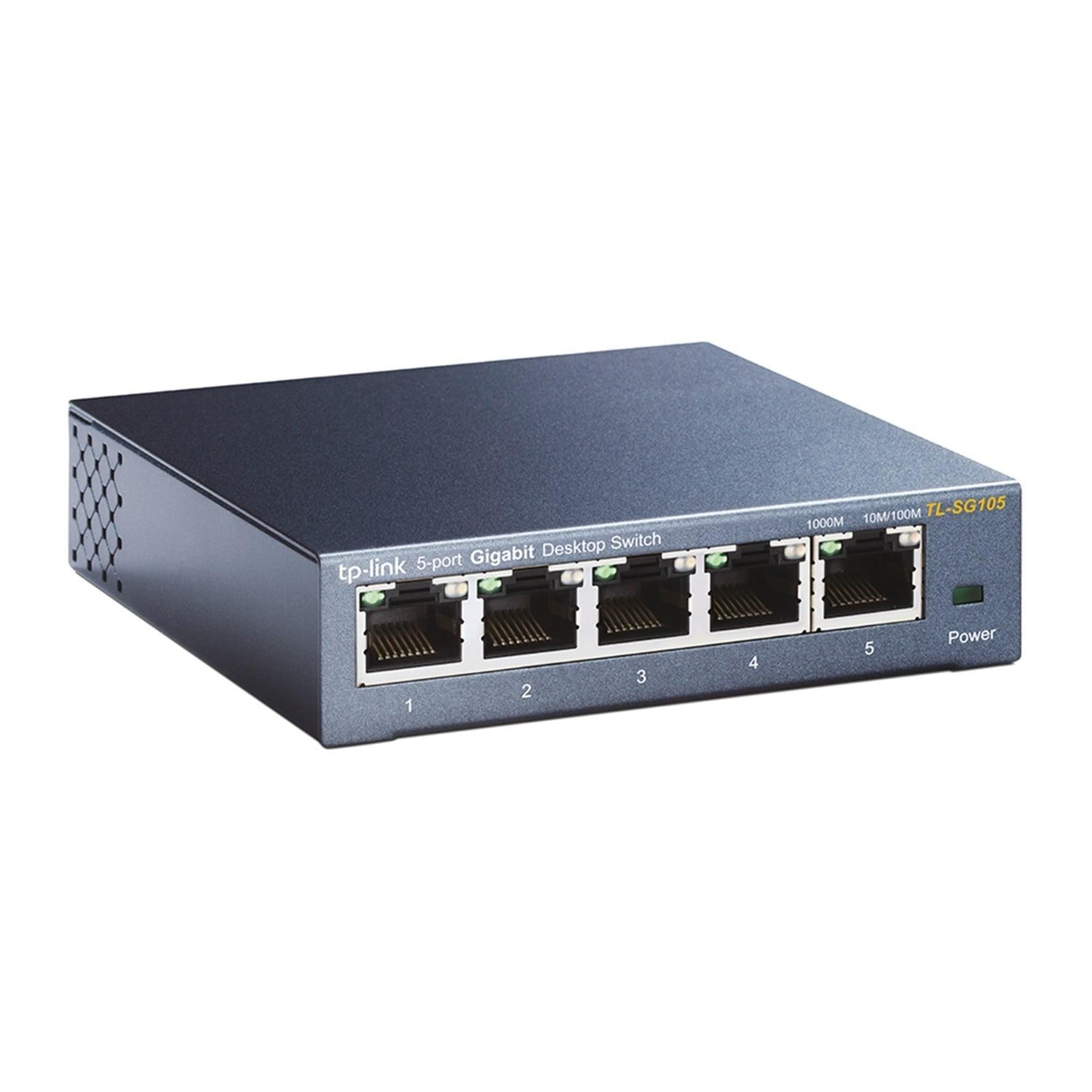 Switch TP-LINK Mesa 5 Portas 10/100/1000Mbps TL-SG105 - TL-S - Mega Market