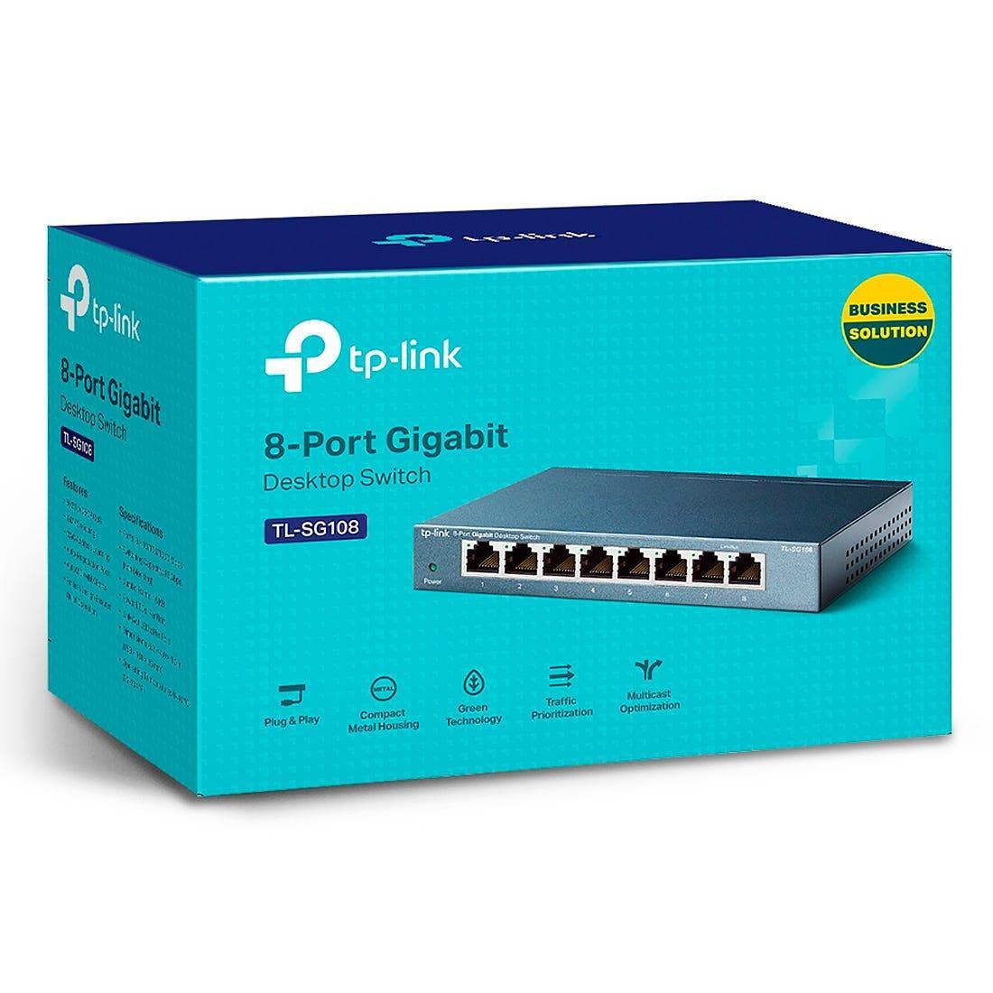 Switch TP-LINK Mesa 8 Portas Gigabit TL-SG108 - TL-SG108 - Mega Market