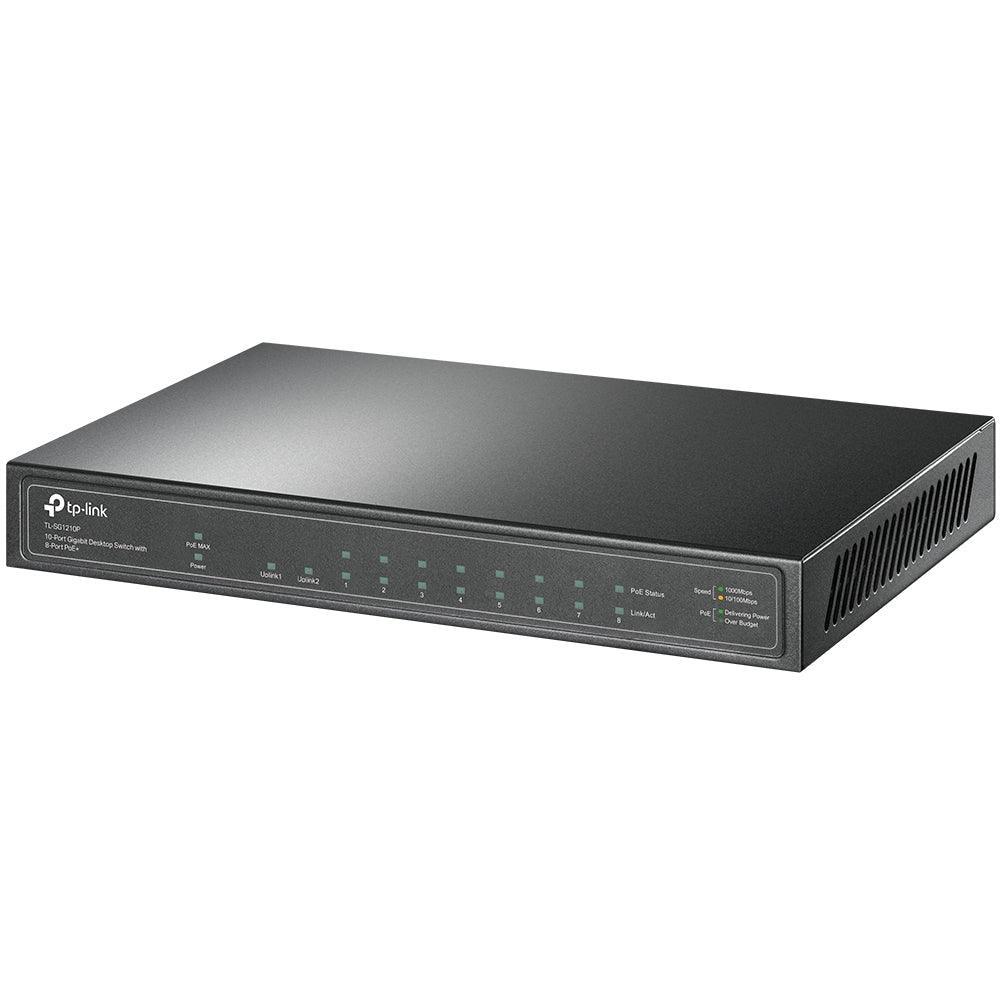 Switch TP-LINK Mesa Gigabit 10 Portas com 8 Portas PoE+ - TL-SG1210P - Mega Market