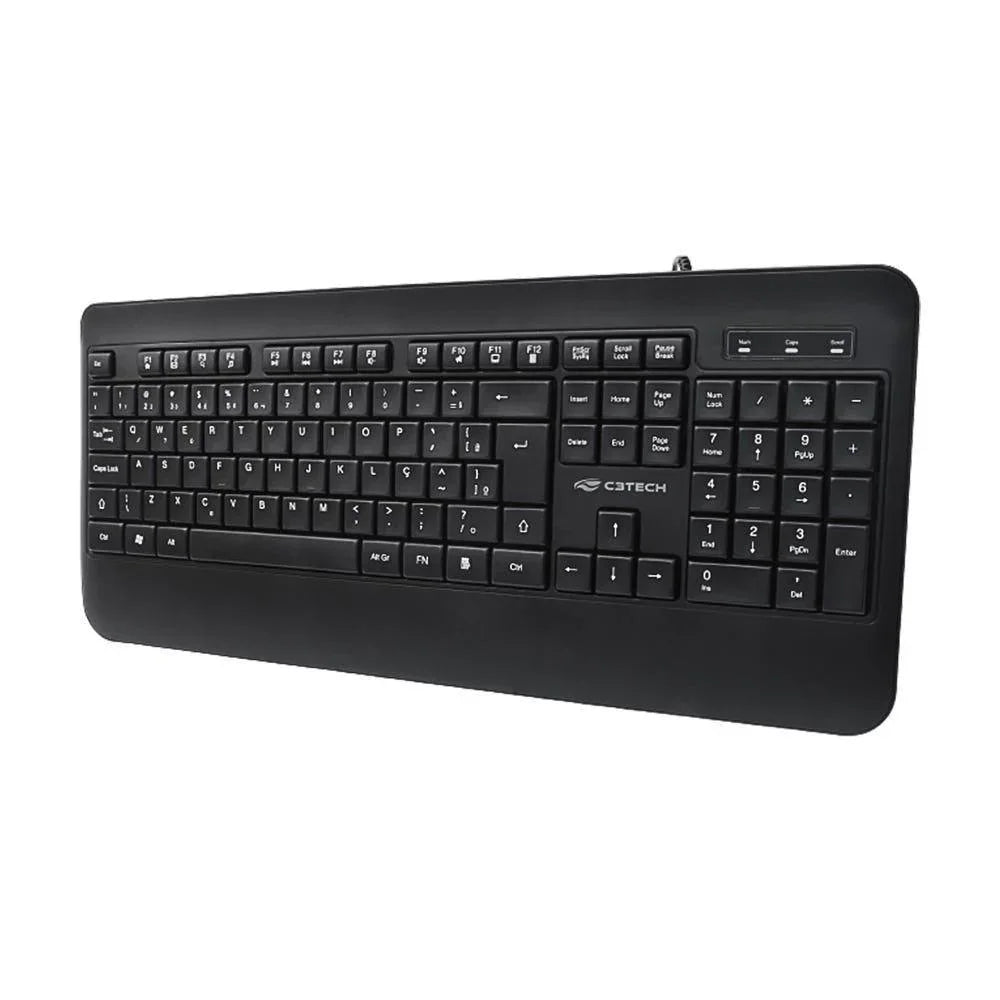 Teclado C3 Tech USB Multimídia Preto KB-M100BK - Mega Market