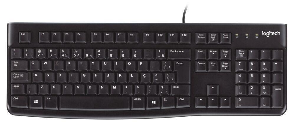 Teclado Logitech K120 Preto USB - 920-004423 - Mega Market