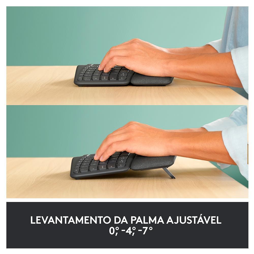 Teclado Logitech K860 Ergo Pt s/fio Padrão US 920-009169-V - Mega Market