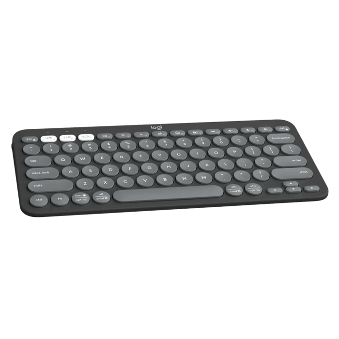 Teclado Logitech Pebble Keys 2 K380s Sem fio Grafite - 920-011789 - Mega Market