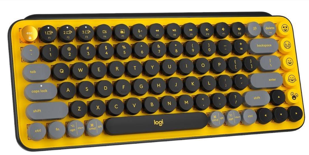 Teclado Logitech POP Keys Amarelo e Pt s/fio US 920-010710 - Mega Market
