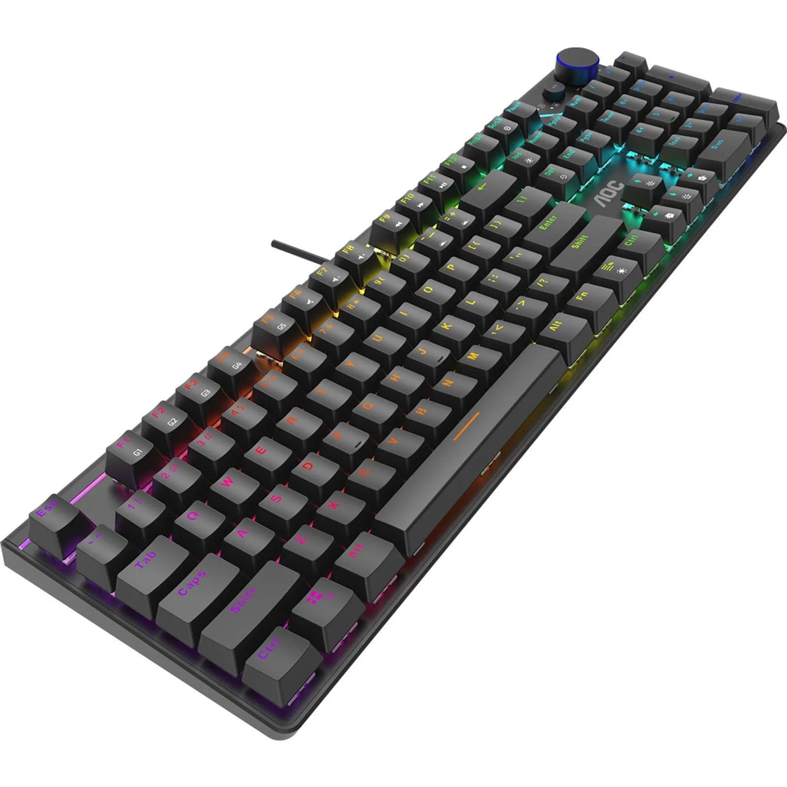Teclado Mecânico Gamer AOC Switch AOC RED RGB - GK530BR/FG - Mega Market