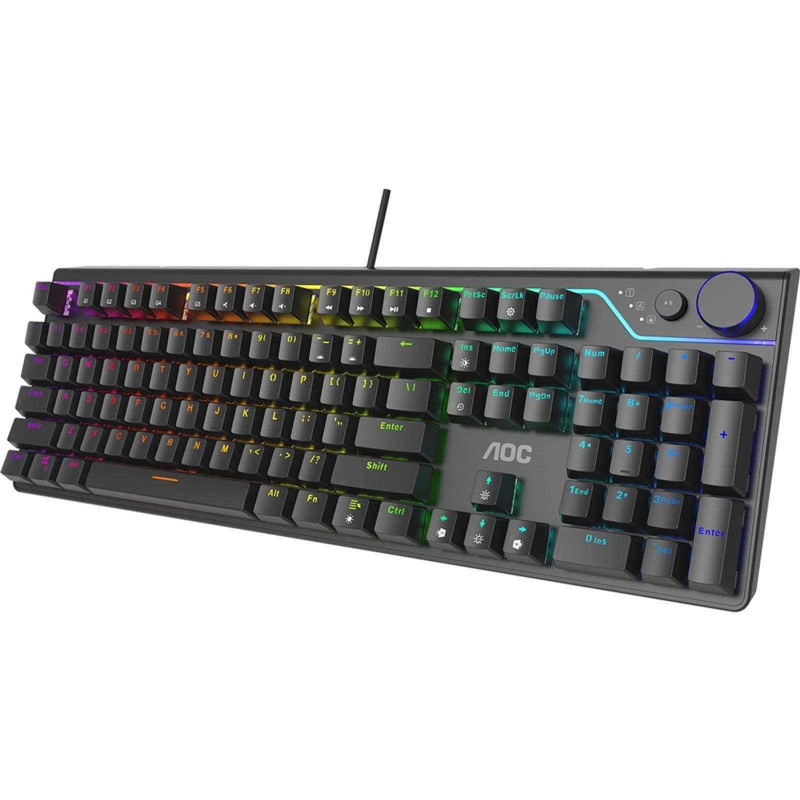 Teclado Mecânico Gamer AOC Switch AOC RED RGB - GK530BR/FG - Mega Market