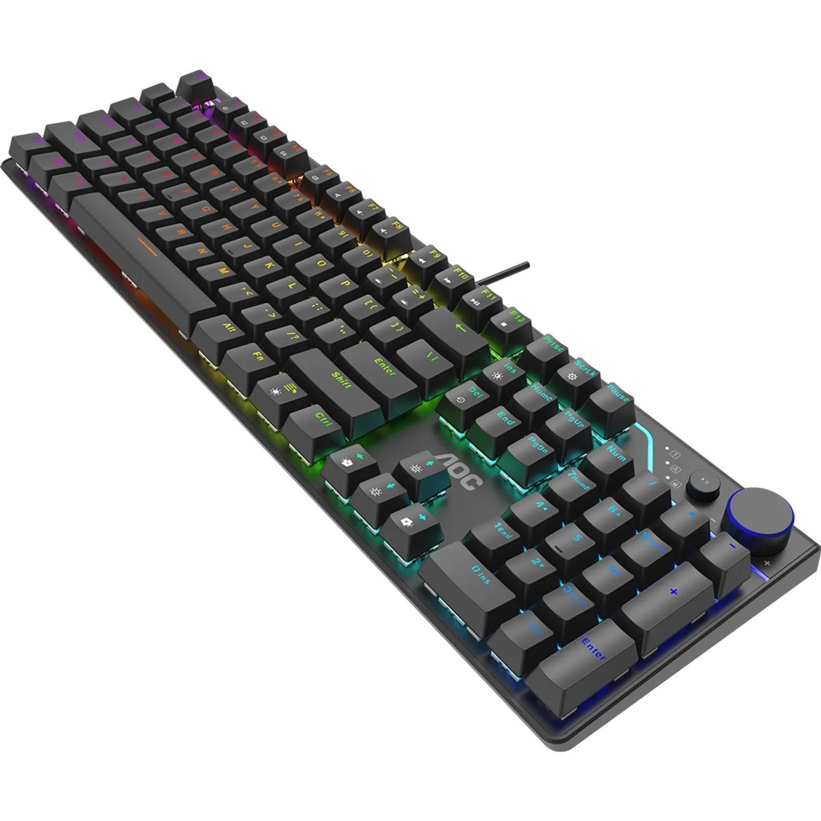 Teclado Mecânico Gamer AOC Switch AOC RED RGB - GK530BR/FG - Mega Market