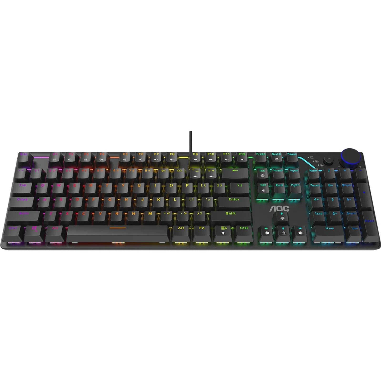 Teclado Mecânico Gamer AOC Switch AOC RED RGB - GK530BR/FG - Mega Market