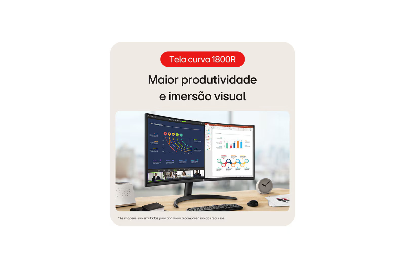 Monitor LG UltraWide Curvo 34" QuadHD 2K 100Hz 5ms - 34WR50QK-B