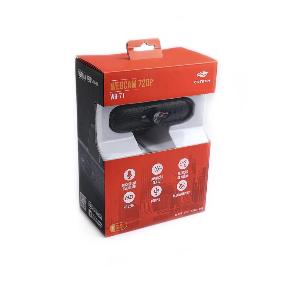 Webcam C3 Tech HD 720p Black WB-71BK - Mega Market