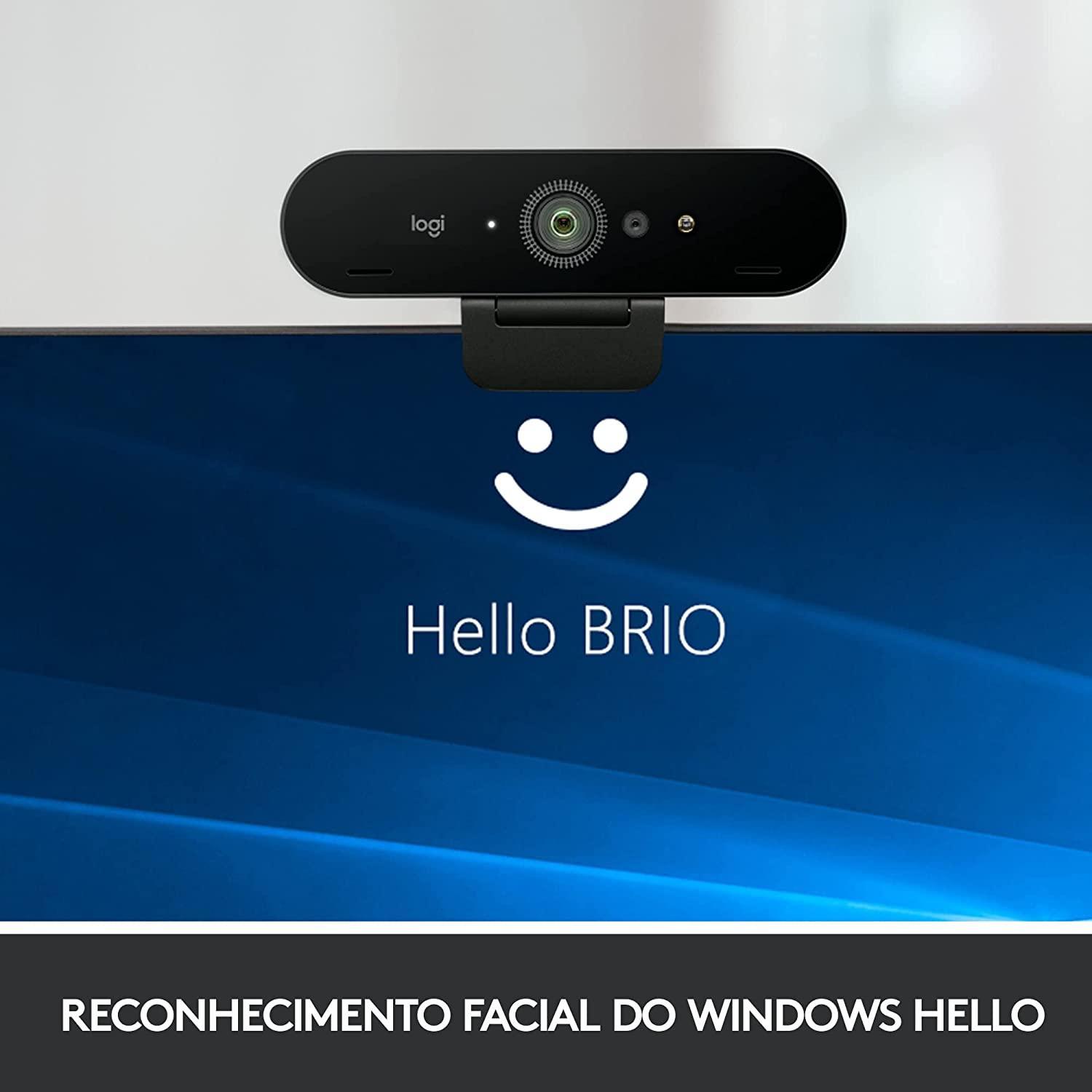 Webcam Logitech 4K PRO Ultra HD Preta 960-001178-V - Mega Market