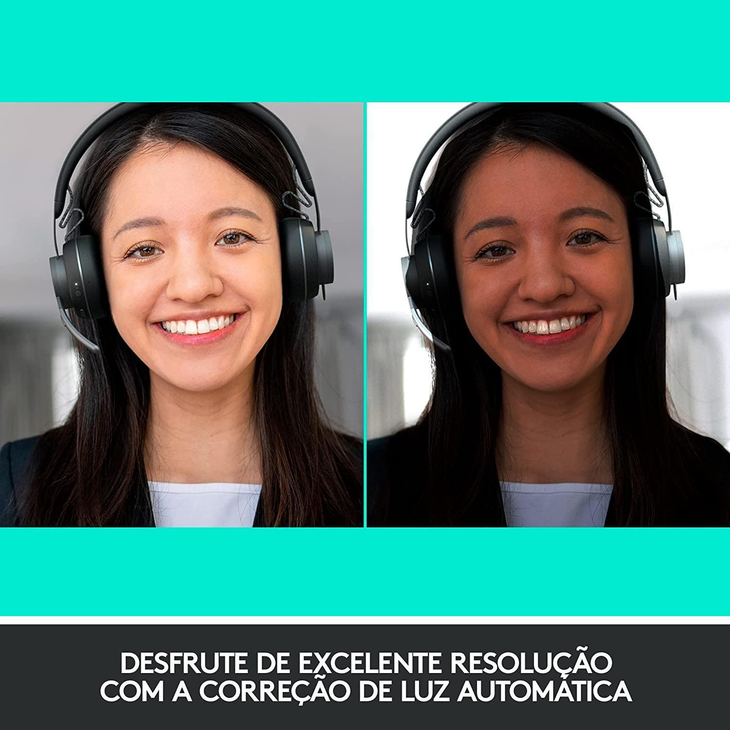 Webcam Logitech 4K PRO Ultra HD Preta 960-001178-V - Mega Market