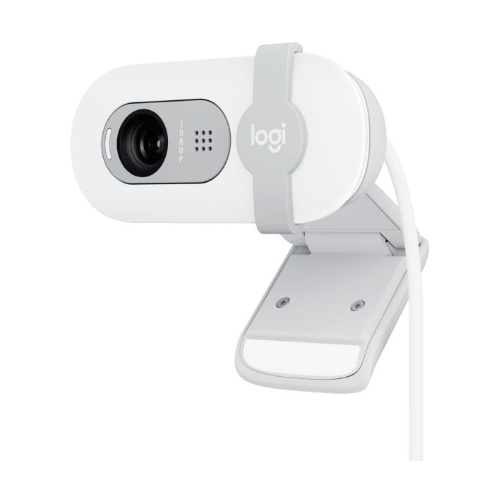 Webcam Logitech Brio 100 Full HD Branco - 960-001615 - Mega Market