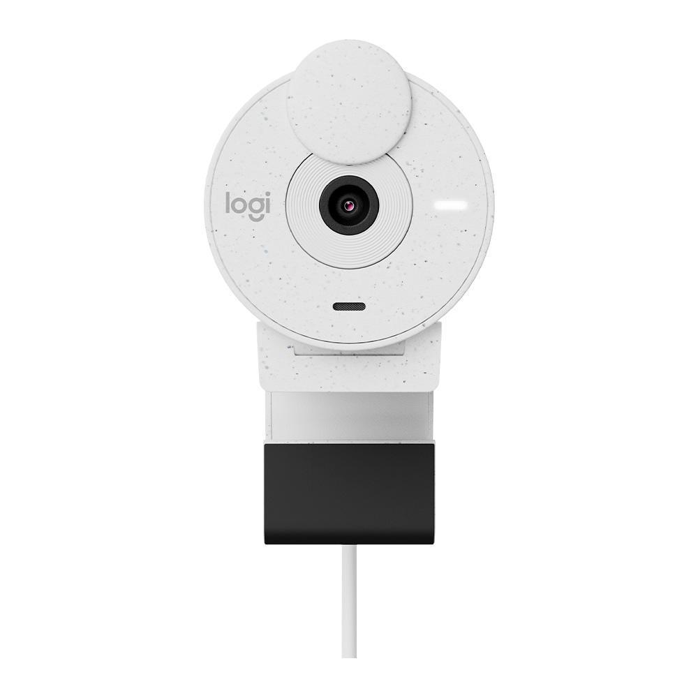 Webcam Logitech Brio 300 Branco Full HD - 960-001440-C - Mega Market