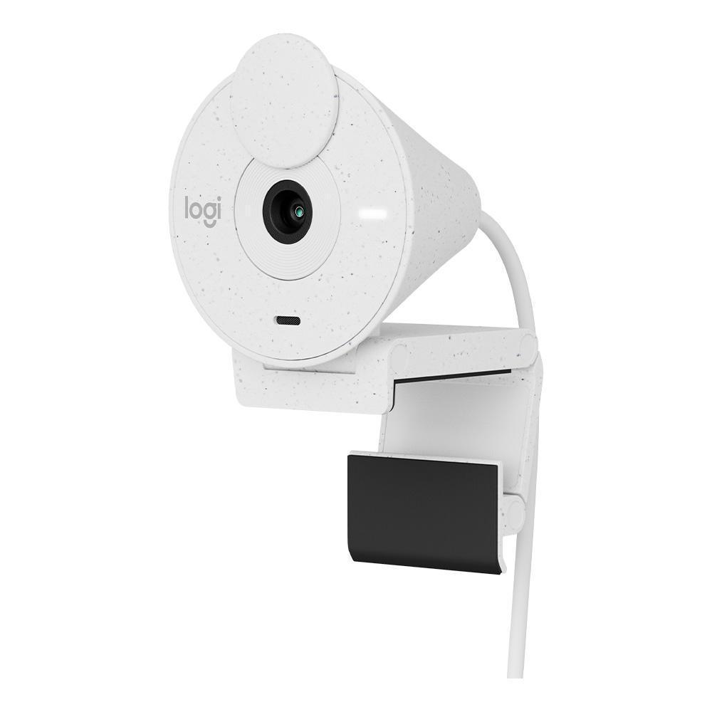 Webcam Logitech Brio 300 Branco Full HD - 960-001440-C - Mega Market