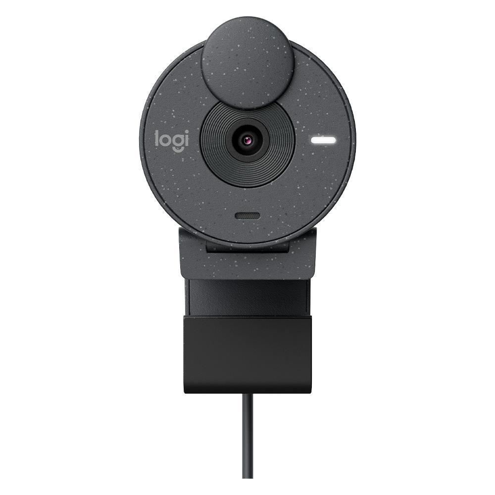 Webcam Logitech Brio 300 Grafite Full HD - 960-001413-C - Mega Market