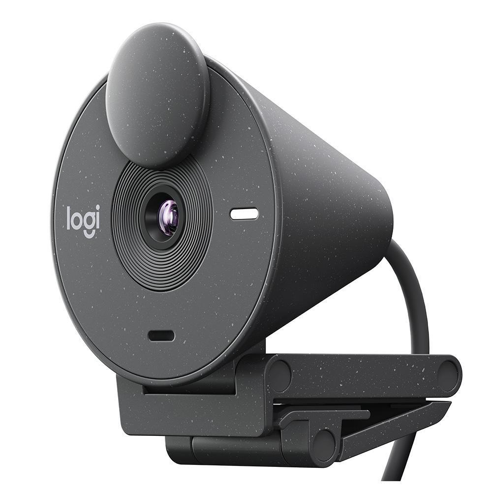 Webcam Logitech Brio 300 Grafite Full HD 960-001413-C - Mega Market