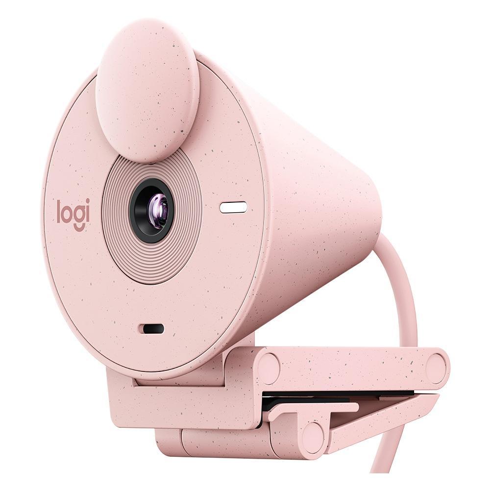 Webcam Logitech Brio 300 Rosa Full HD - 960-001446 - Mega Market