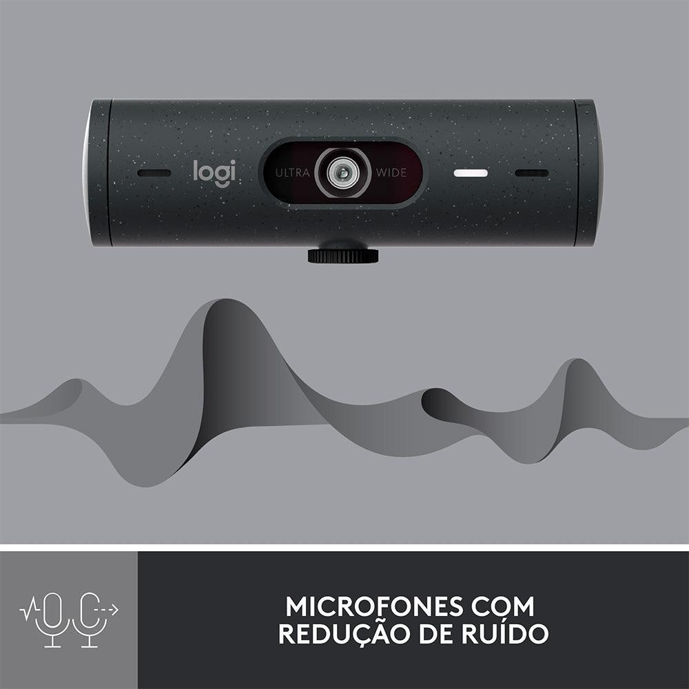 Webcam Logitech Brio 500 Preta Full HD 960-001412 - Mega Market